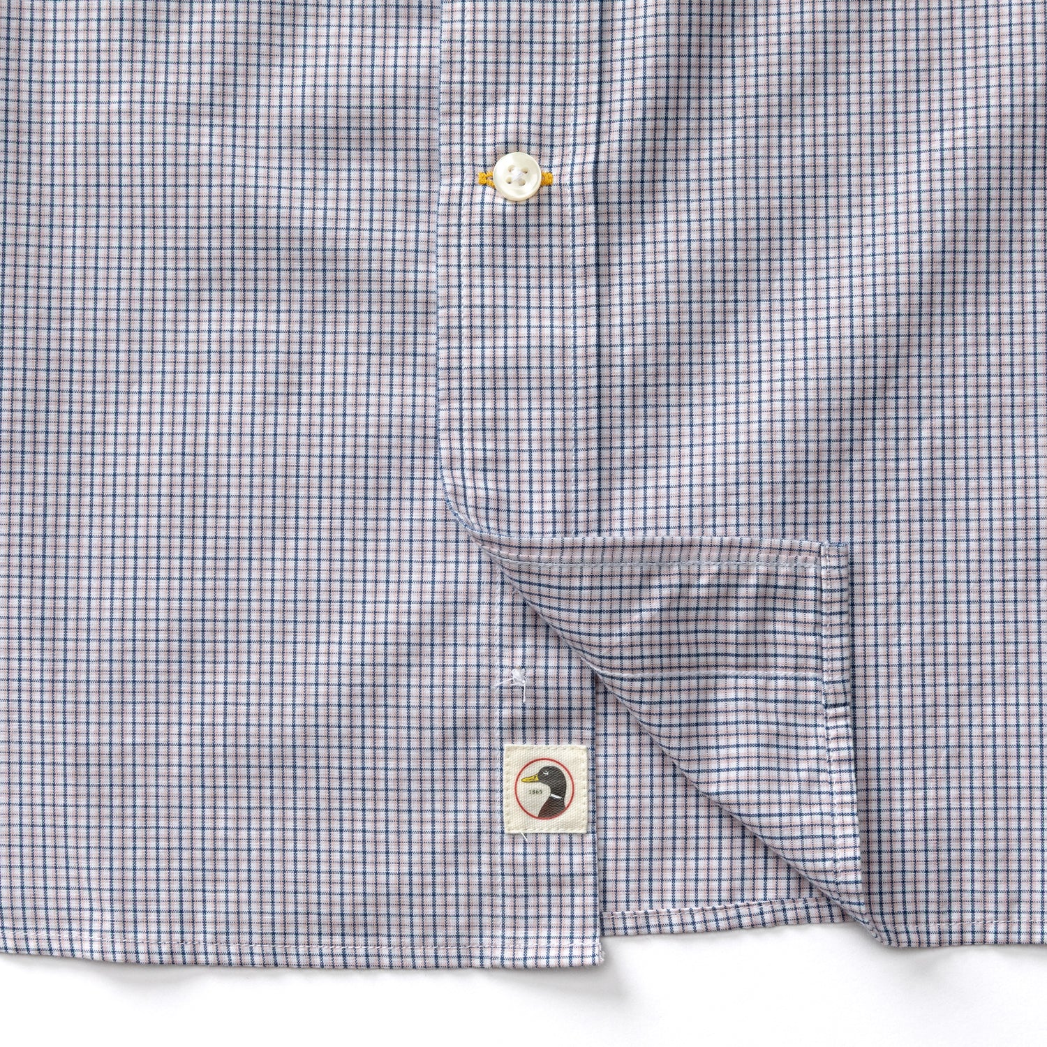 Cotton Cashmere Poplin Sport Shirt - Baltic Plaid - Lavender Blush