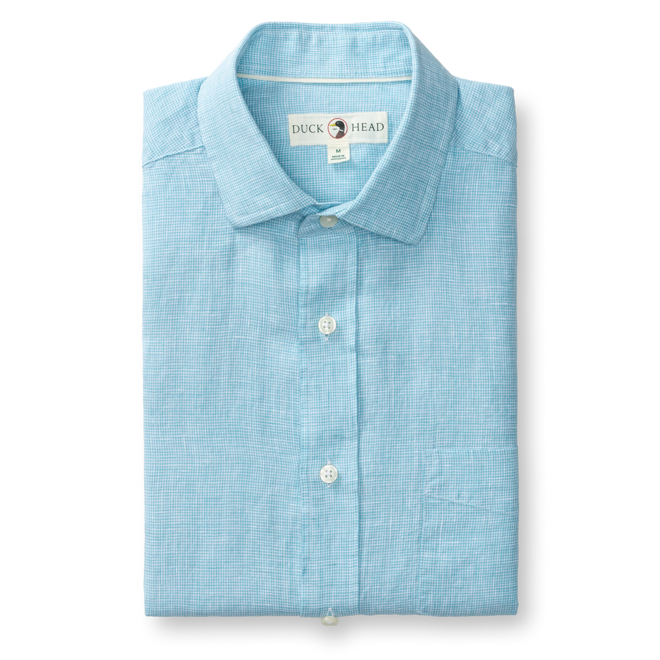 Linen Poplin Sport Shirt - Fenton Plaid - Lake Blue