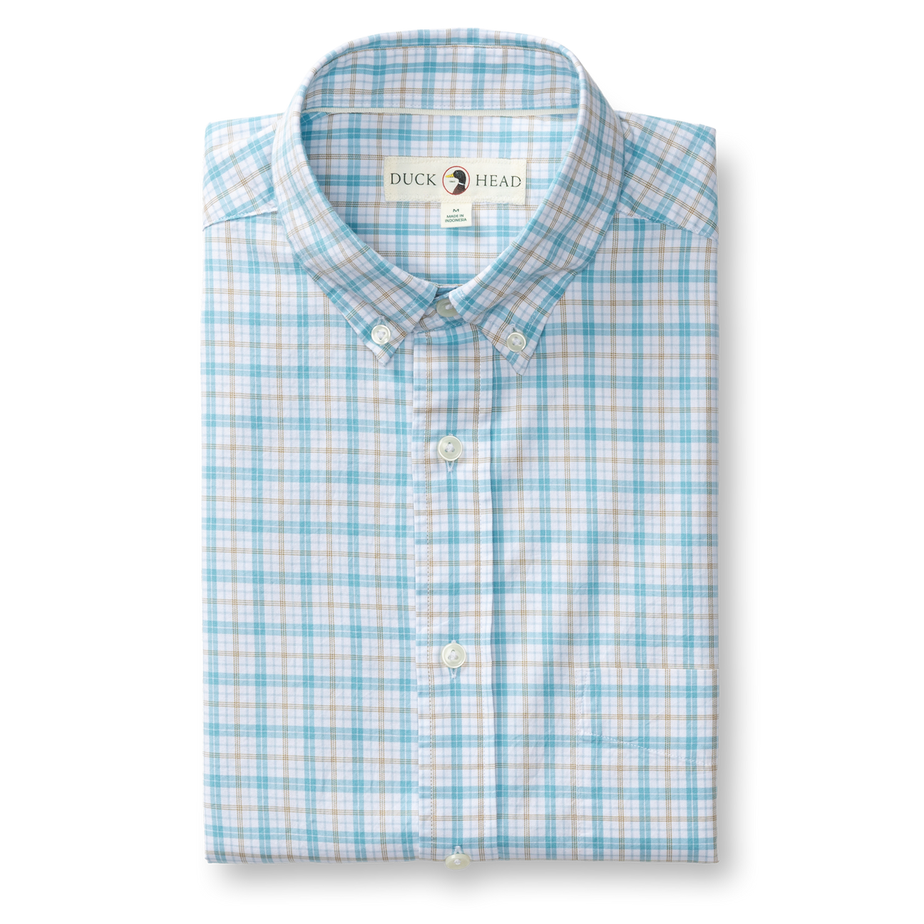 Cotton Twill Sport Shirt - York Plaid - Lake Blue