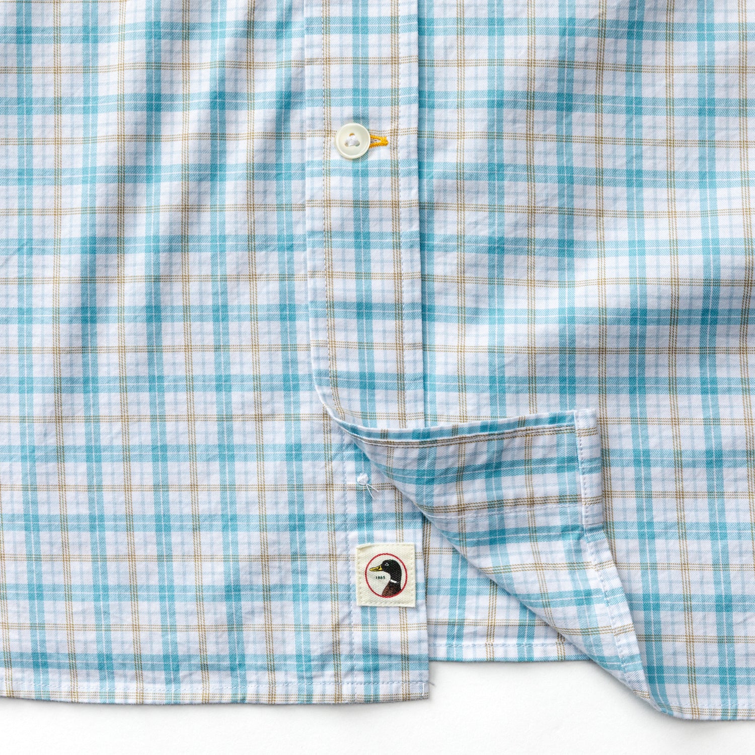 Cotton Twill Sport Shirt - York Plaid - Lake Blue