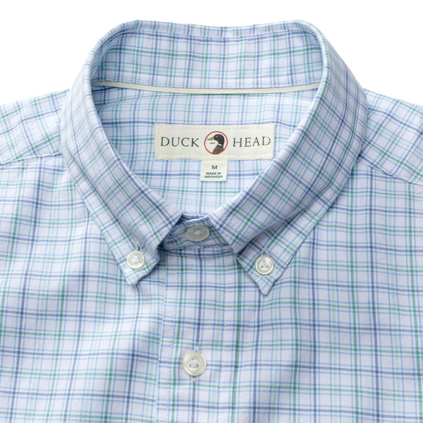 Cotton Twill Sport Shirt - Ashland Plaid - Serenity Blue
