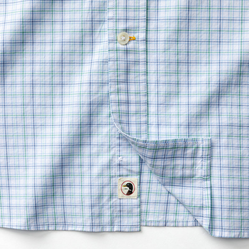 Cotton Twill Sport Shirt - Ashland Plaid - Serenity Blue