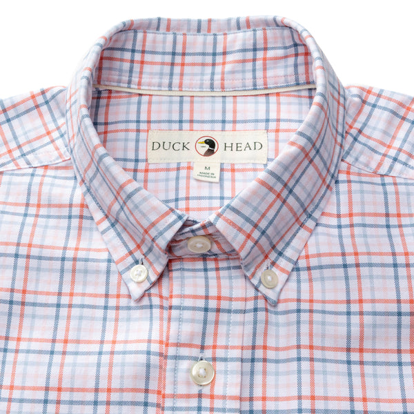 Cotton Oxford Sport Shirt - Cooke Plaid - Coral