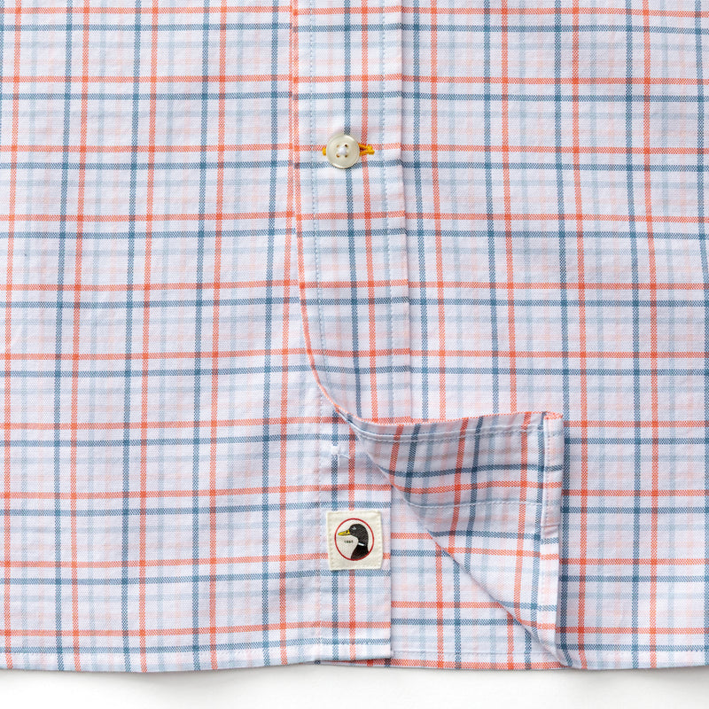 Cotton Oxford Sport Shirt - Cooke Plaid - Coral