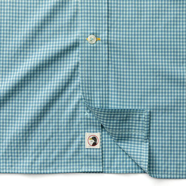 Performance Poplin Sport Shirt - Lyle Gingham - Seafoam Green