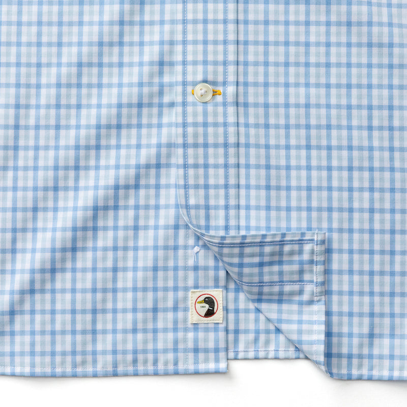 Performance Poplin Sport Shirt - Shaw Gingham - Sky Blue
