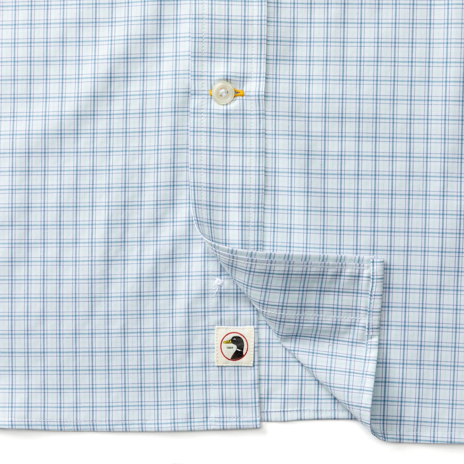 Performance Poplin Sport Shirt - Stokes Plaid - Seafoam Green