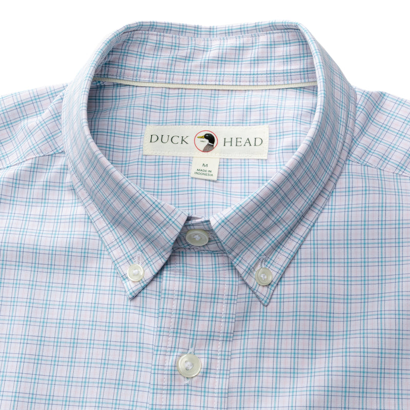 Performance Poplin Sport Shirt - Stokes Plaid - Pale Pink