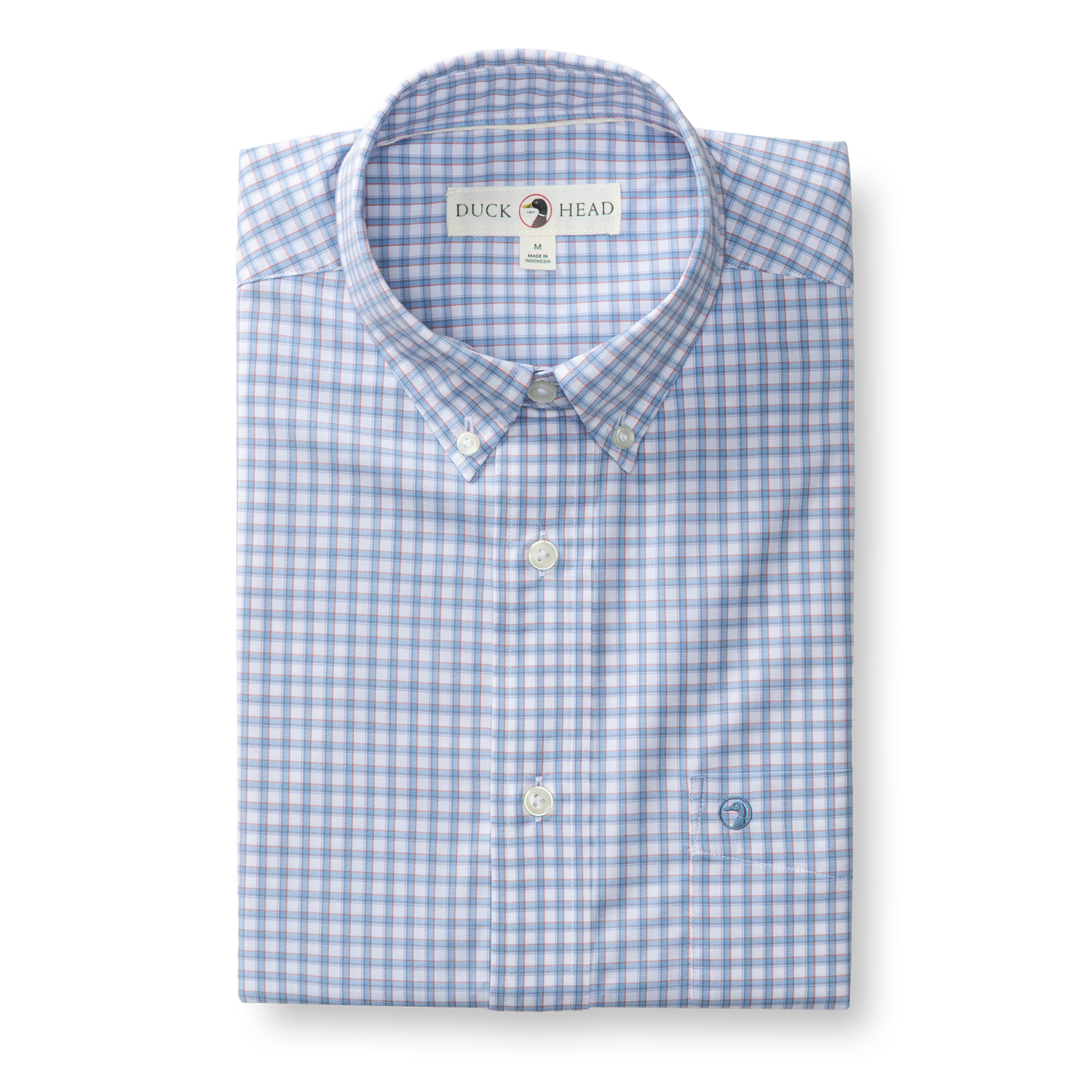 Performance Poplin Sport Shirt - Quinn Plaid - Serenity Blue