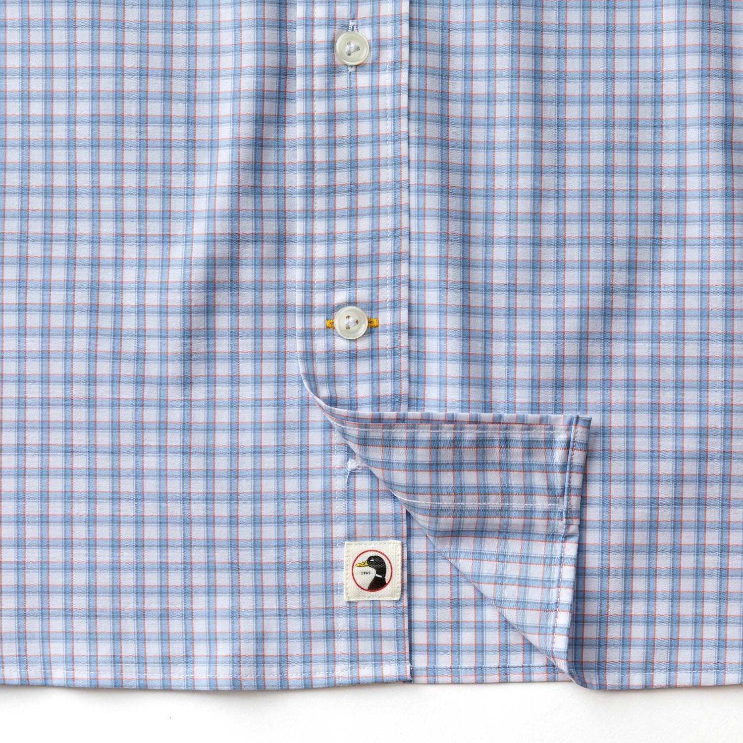Performance Poplin Sport Shirt - Quinn Plaid - Serenity Blue