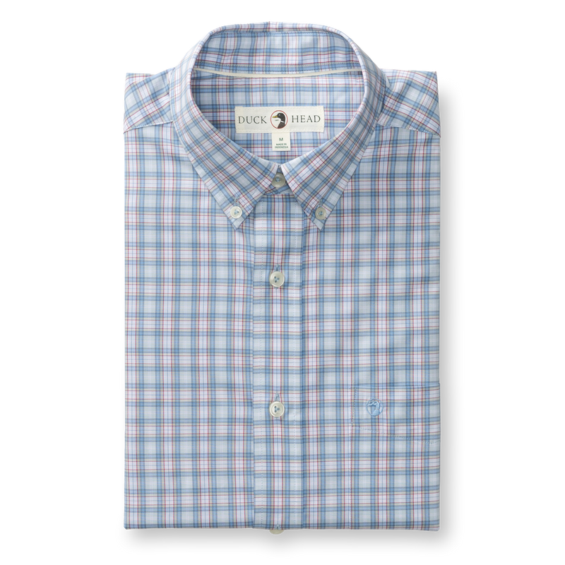 Performance Poplin Sport Shirt - Mayville Plaid - Light Blue