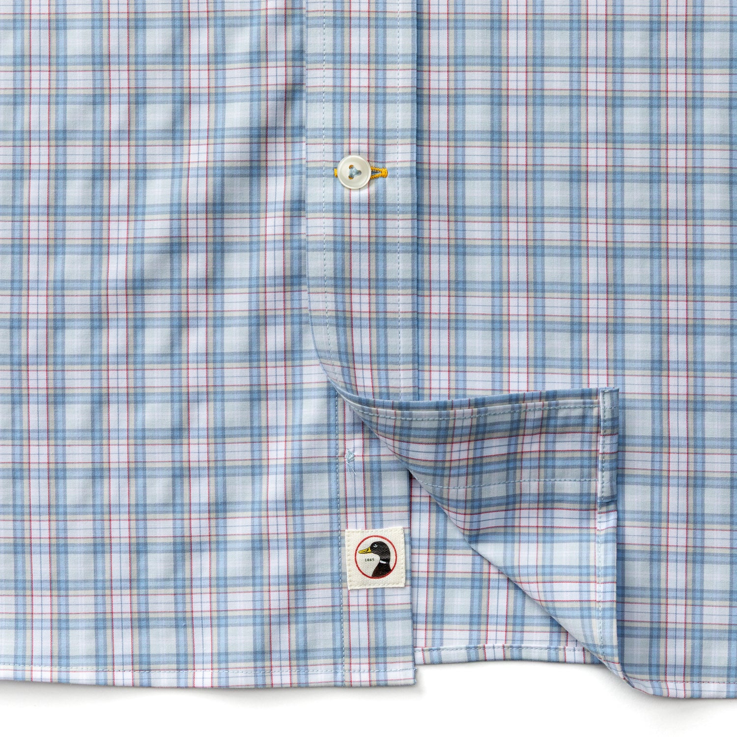 Performance Poplin Sport Shirt - Mayville Plaid - Light Blue