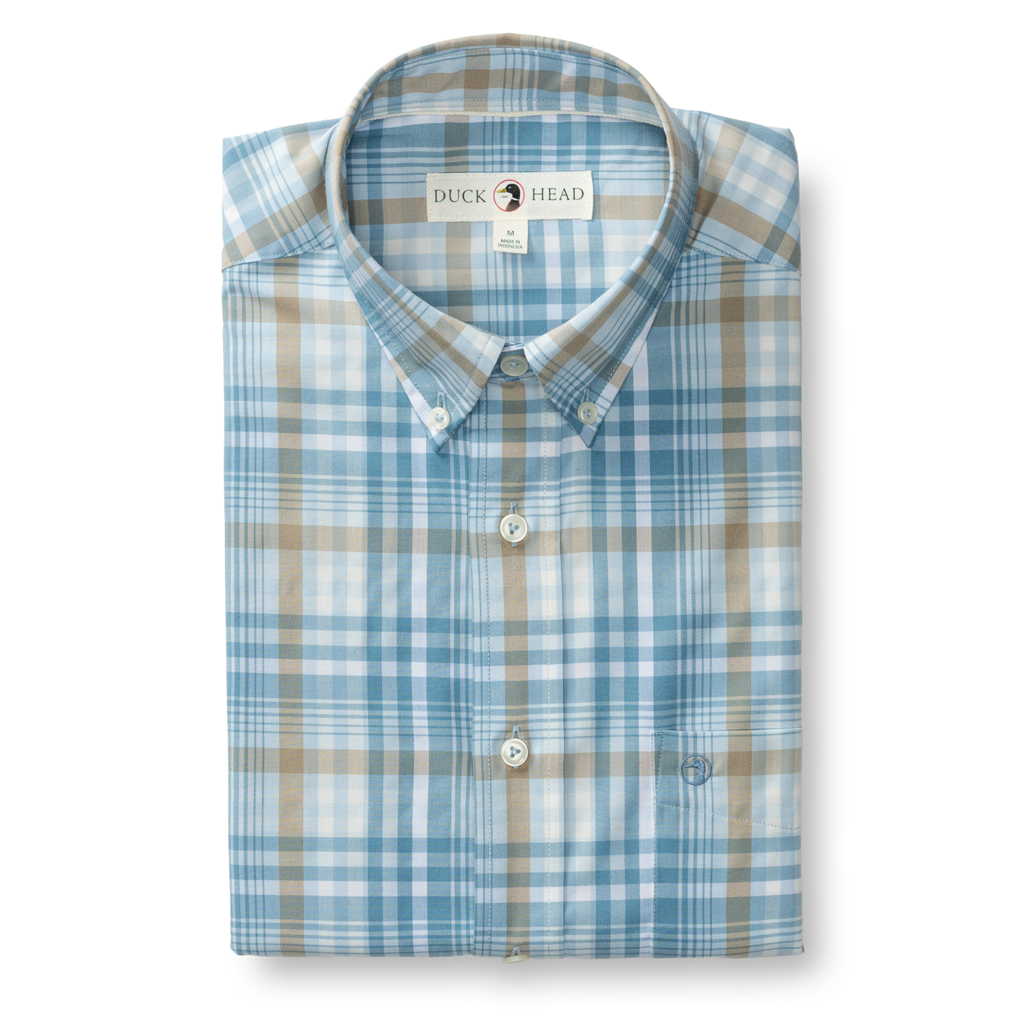 Performance Poplin Sport Shirt - Bunkley Plaid - Sky Blue