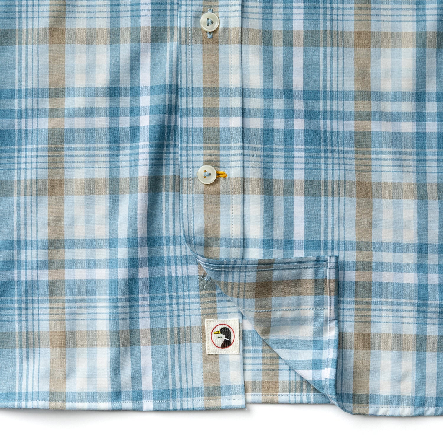 Performance Poplin Sport Shirt - Bunkley Plaid - Sky Blue