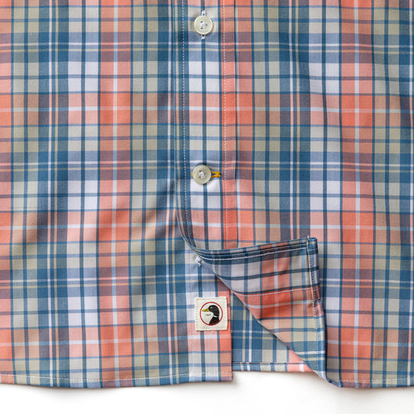 Performance Poplin Sport Shirt - Oakville Plaid - Coral