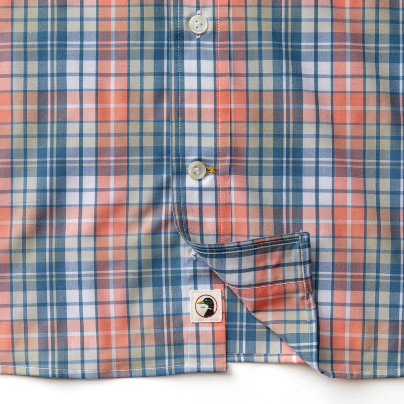 Performance Poplin Sport Shirt - Oakville Plaid - Coral