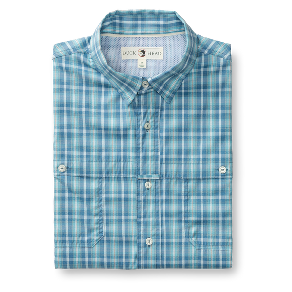 Performance Dobby Guide Shirt - Melrose Plaid - Lake Blue