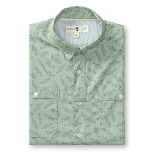 Performance Dobby Guide Shirt - Angler Print - Sage