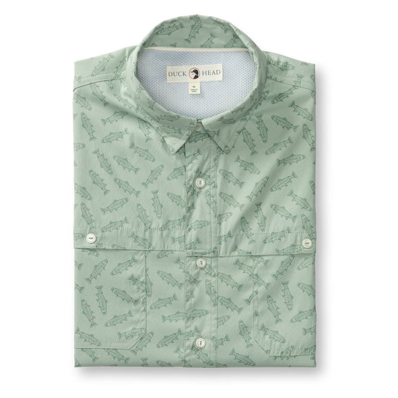 Performance Dobby Guide Shirt - Angler Print - Sage