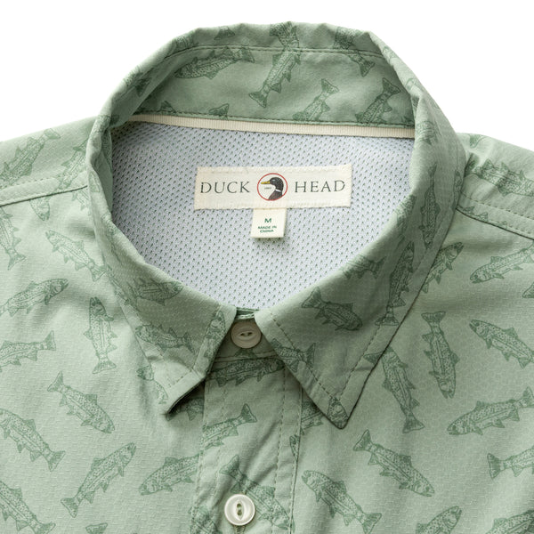 Performance Dobby Guide Shirt - Angler Print - Sage