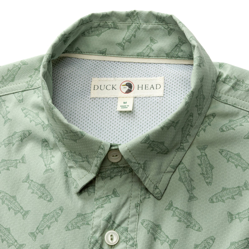 Performance Dobby Guide Shirt - Angler Print - Sage