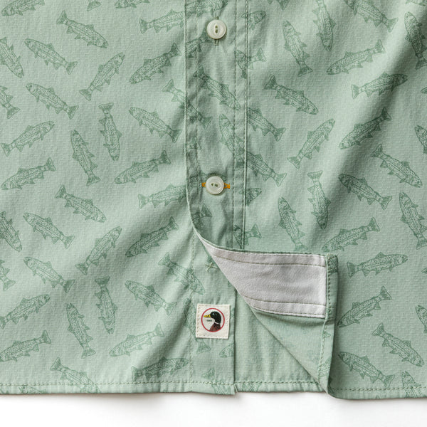 Performance Dobby Guide Shirt - Angler Print - Sage