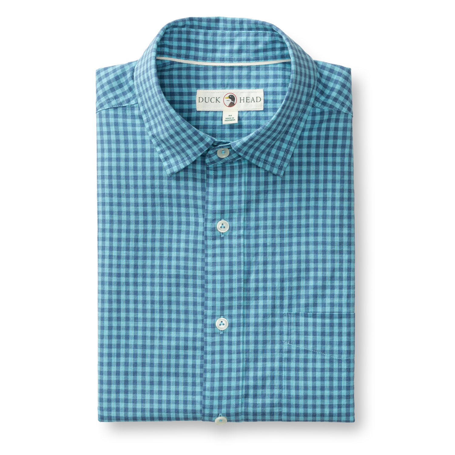 Cotton Slub Sport Shirt - Alcove Gingham - Blue Horizon