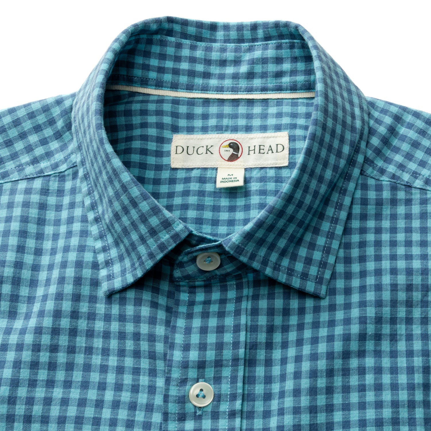 Cotton Slub Sport Shirt - Alcove Gingham - Blue Horizon