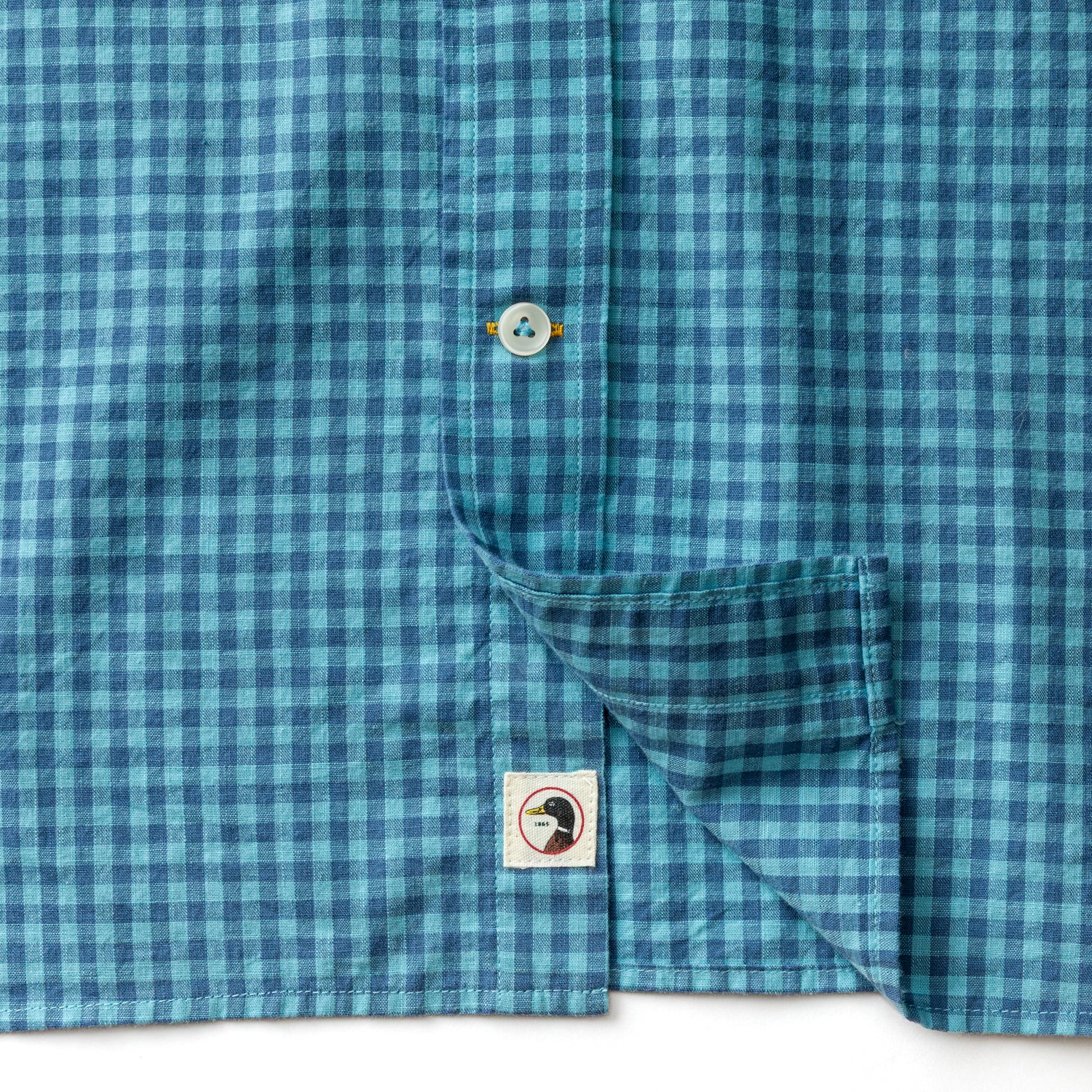 Cotton Slub Sport Shirt - Alcove Gingham - Blue Horizon