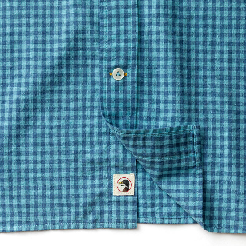 Cotton Slub Sport Shirt - Alcove Gingham - Blue Horizon
