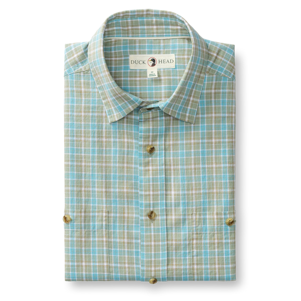 Cotton Slub Sport Shirt - Pryce Plaid - Sage