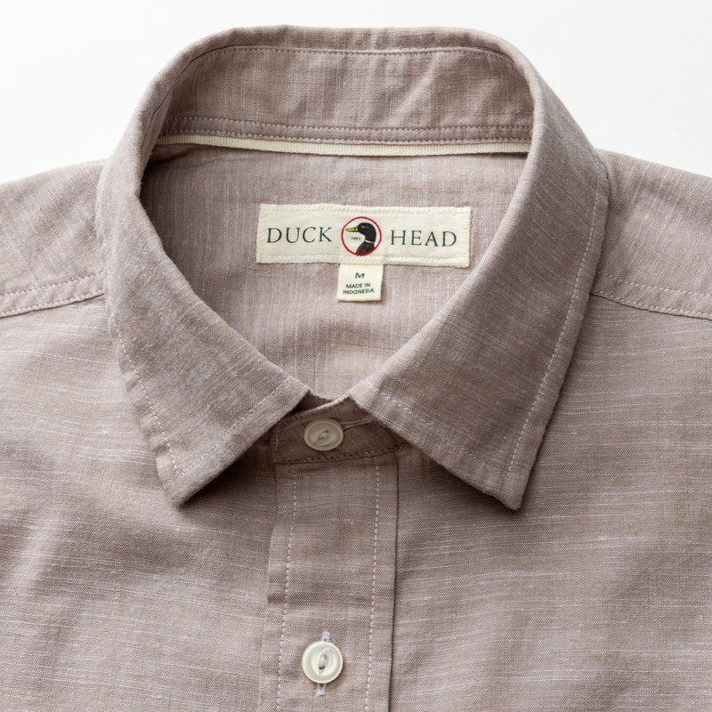 Cotton Chambray Sport Shirt - Verona Solid - Clay