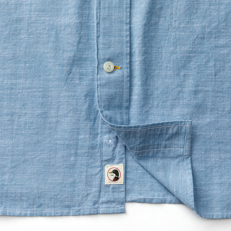 Cotton Chambray Sport Shirt - Verona Solid - Sunwashed Blue