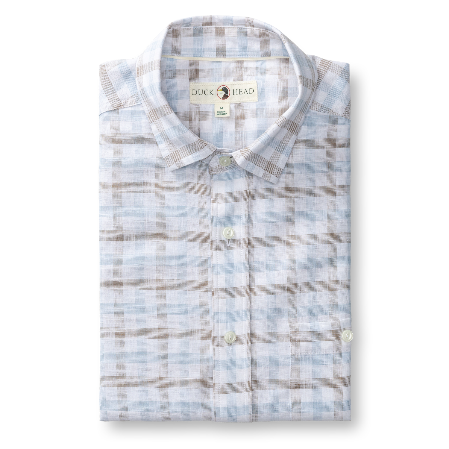 Linen Cotton Oxford Sport Shirt - Norwood Plaid - Clay