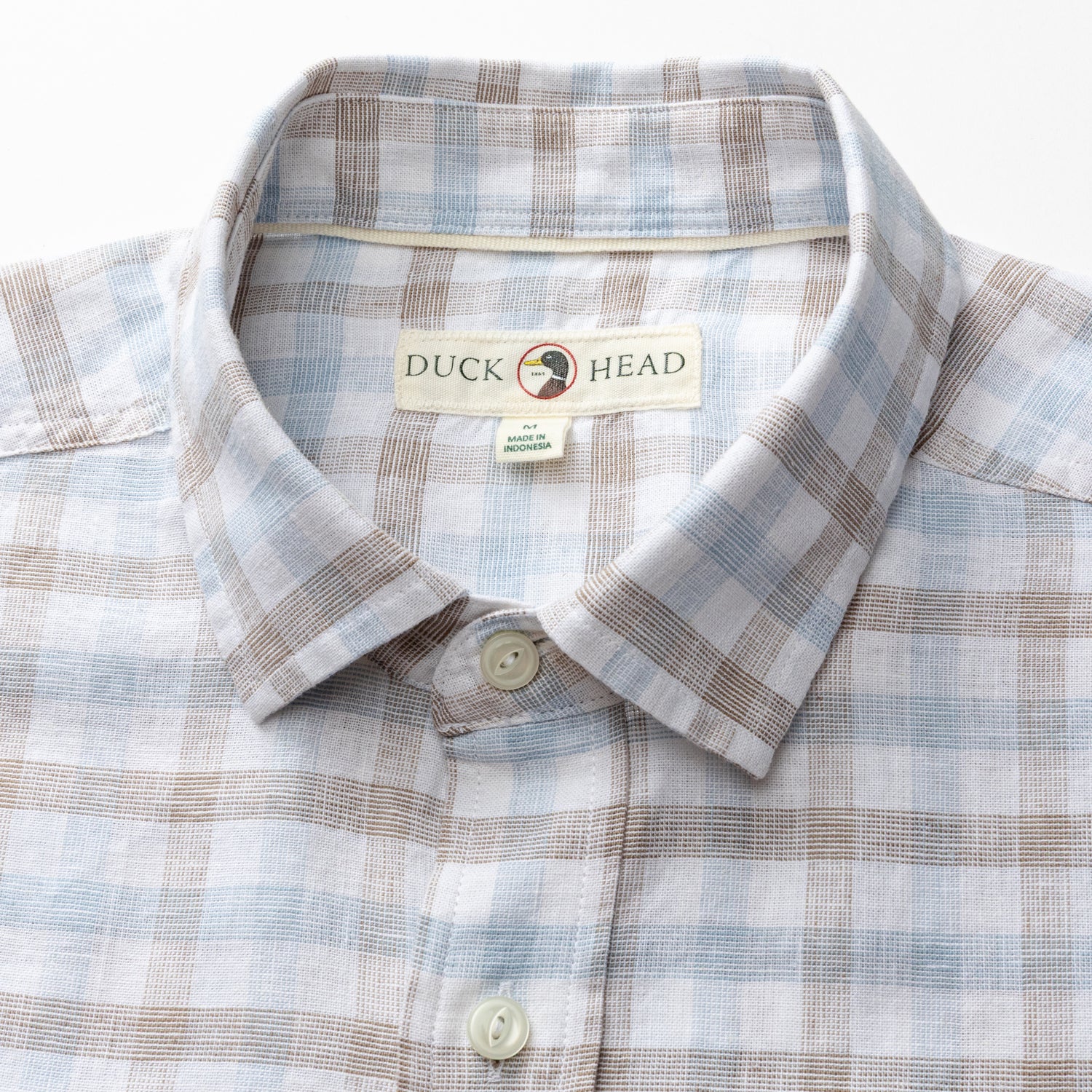 Linen Cotton Oxford Sport Shirt - Norwood Plaid - Clay