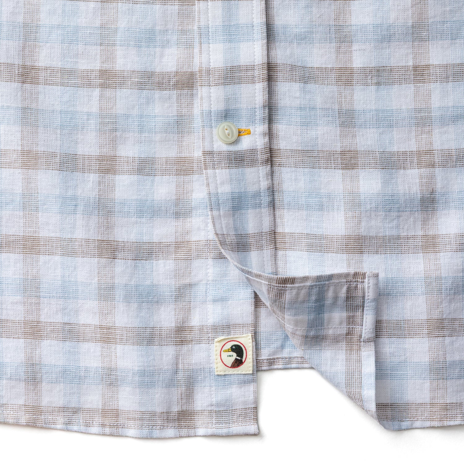 Linen Cotton Oxford Sport Shirt - Norwood Plaid - Clay