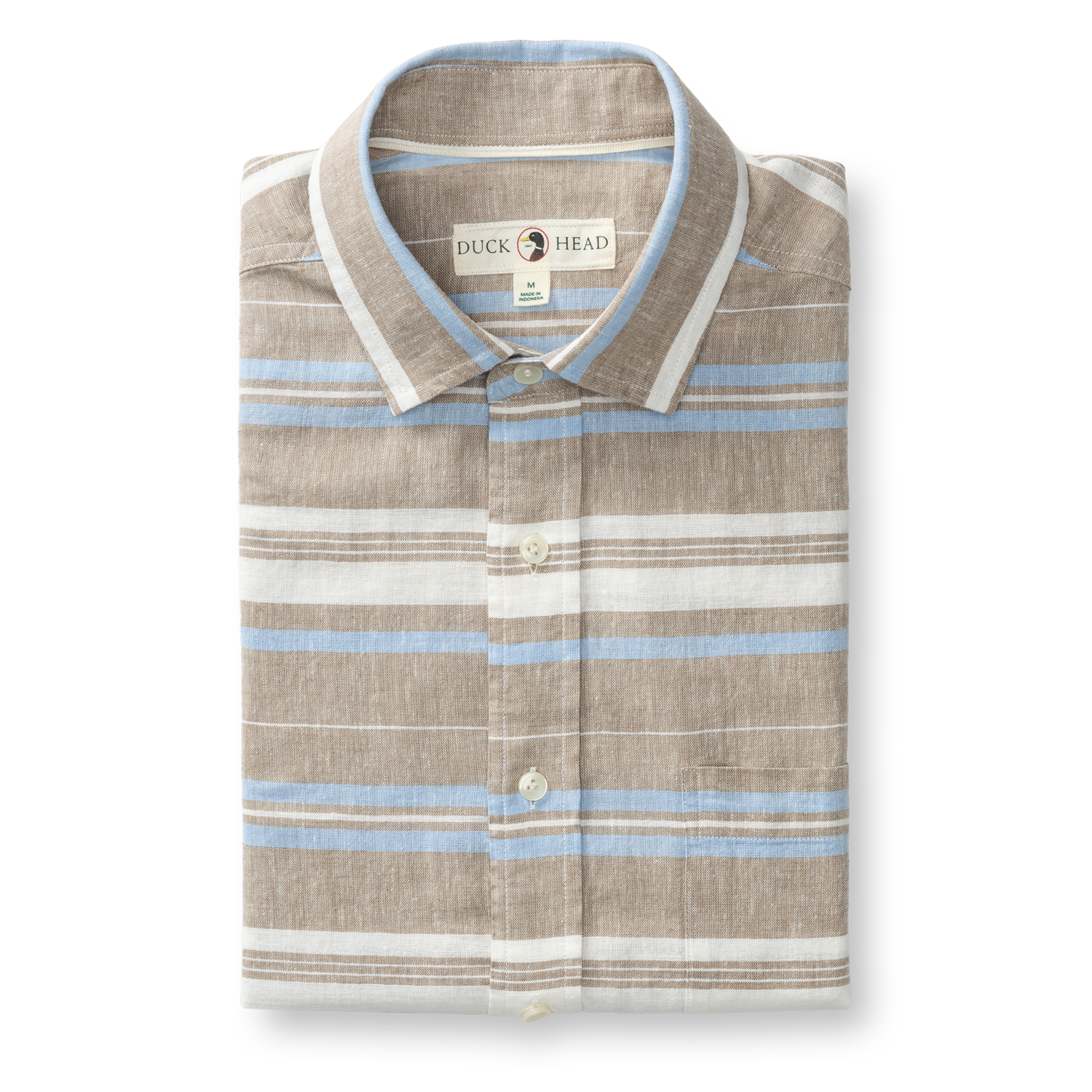 Linen Cotton Oxford Sport Shirt - Matthews Stripe - Clay