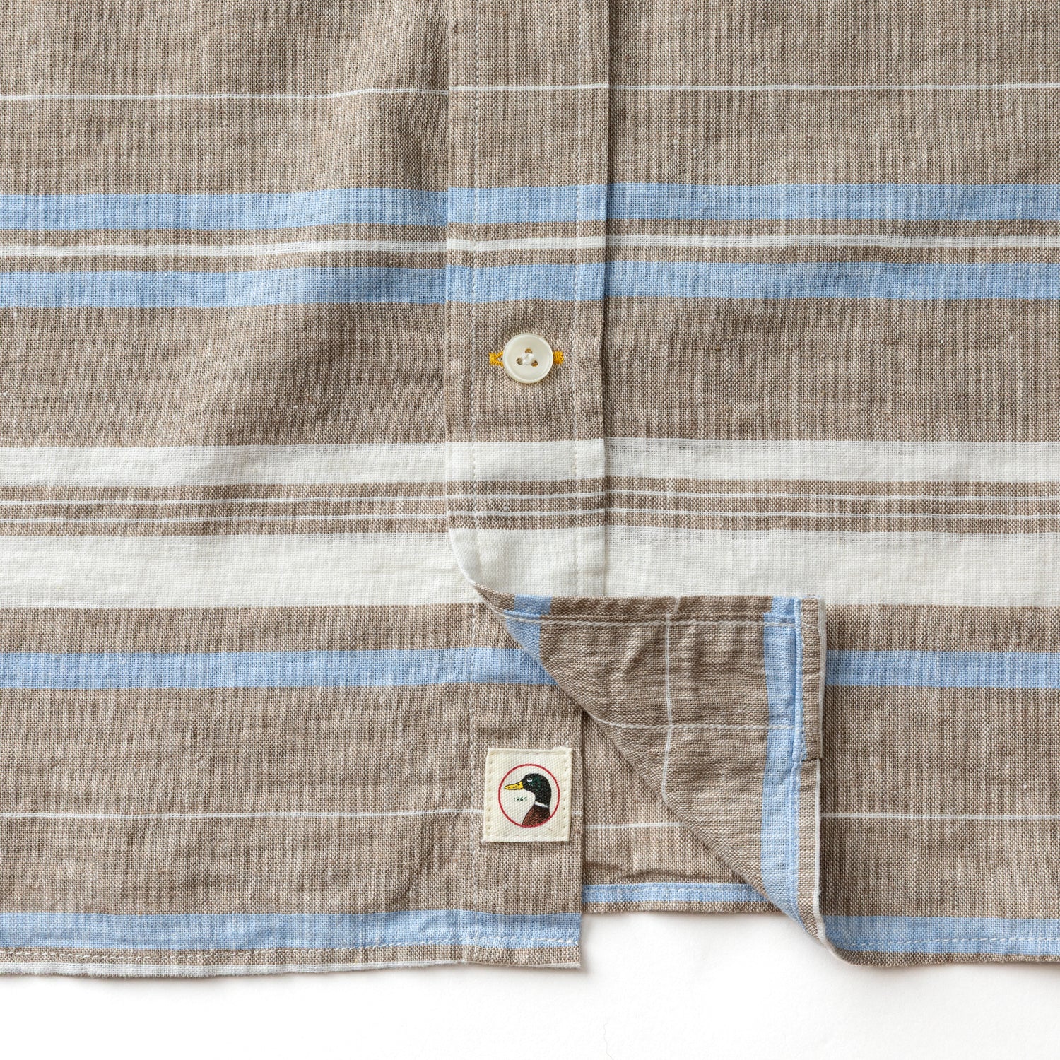 Linen Cotton Oxford Sport Shirt - Matthews Stripe - Clay