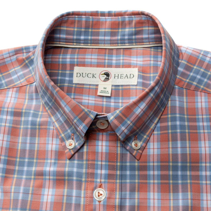 Performance Poplin Sport Shirt - Jeffries Plaid - Rosewood