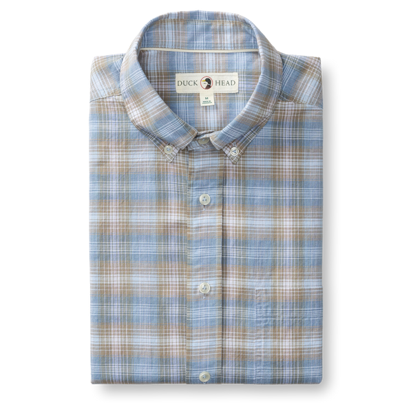 Cotton Slub Sport Shirt - Millbrook Plaid - Sandstone