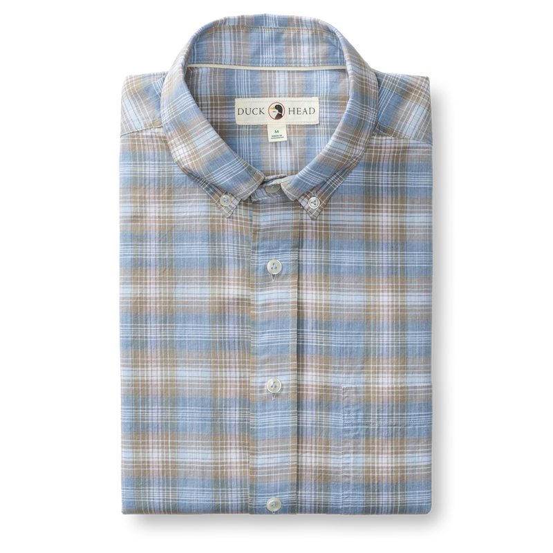 Cotton Slub Sport Shirt - Millbrook Plaid - Sandstone