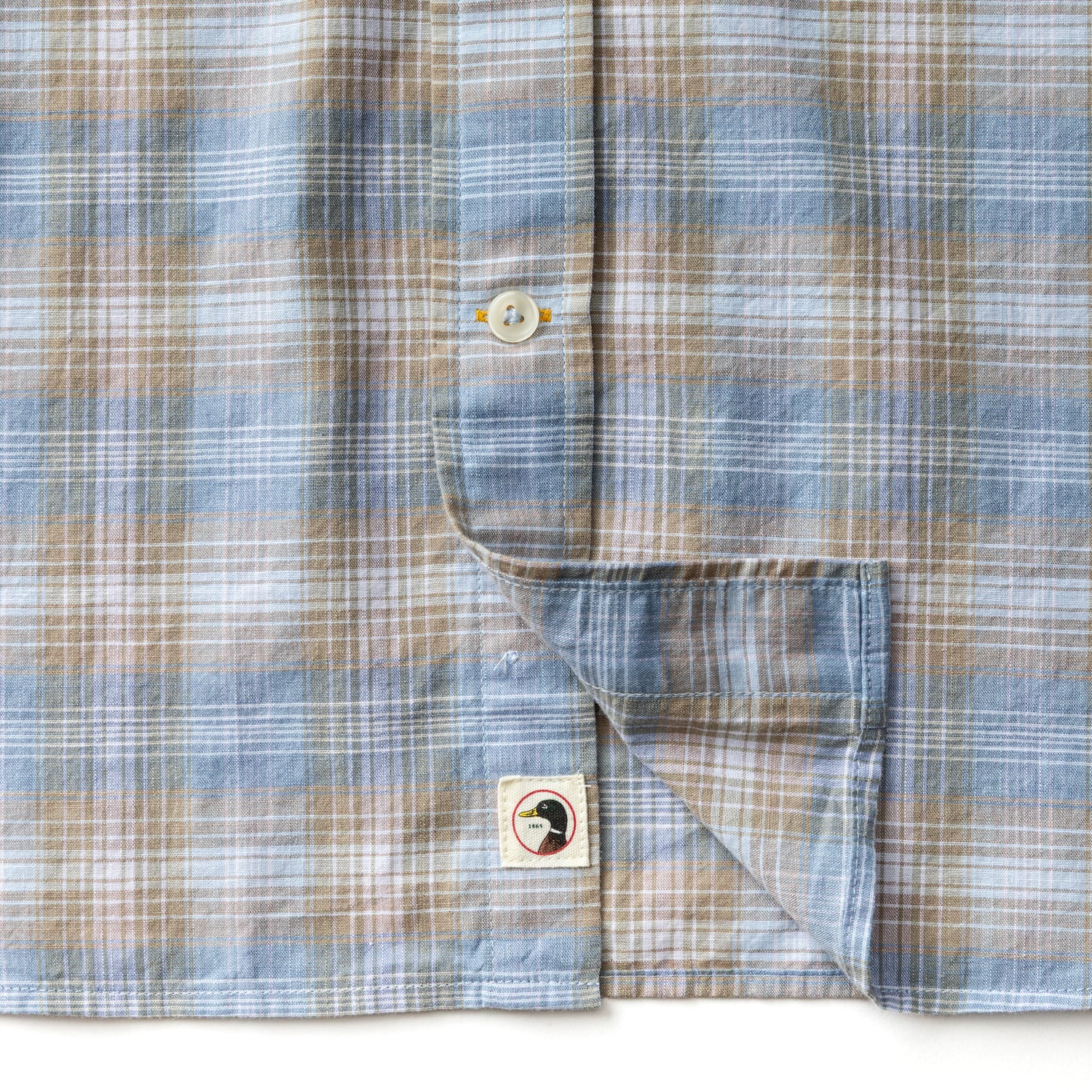 Cotton Slub Sport Shirt - Millbrook Plaid - Sandstone