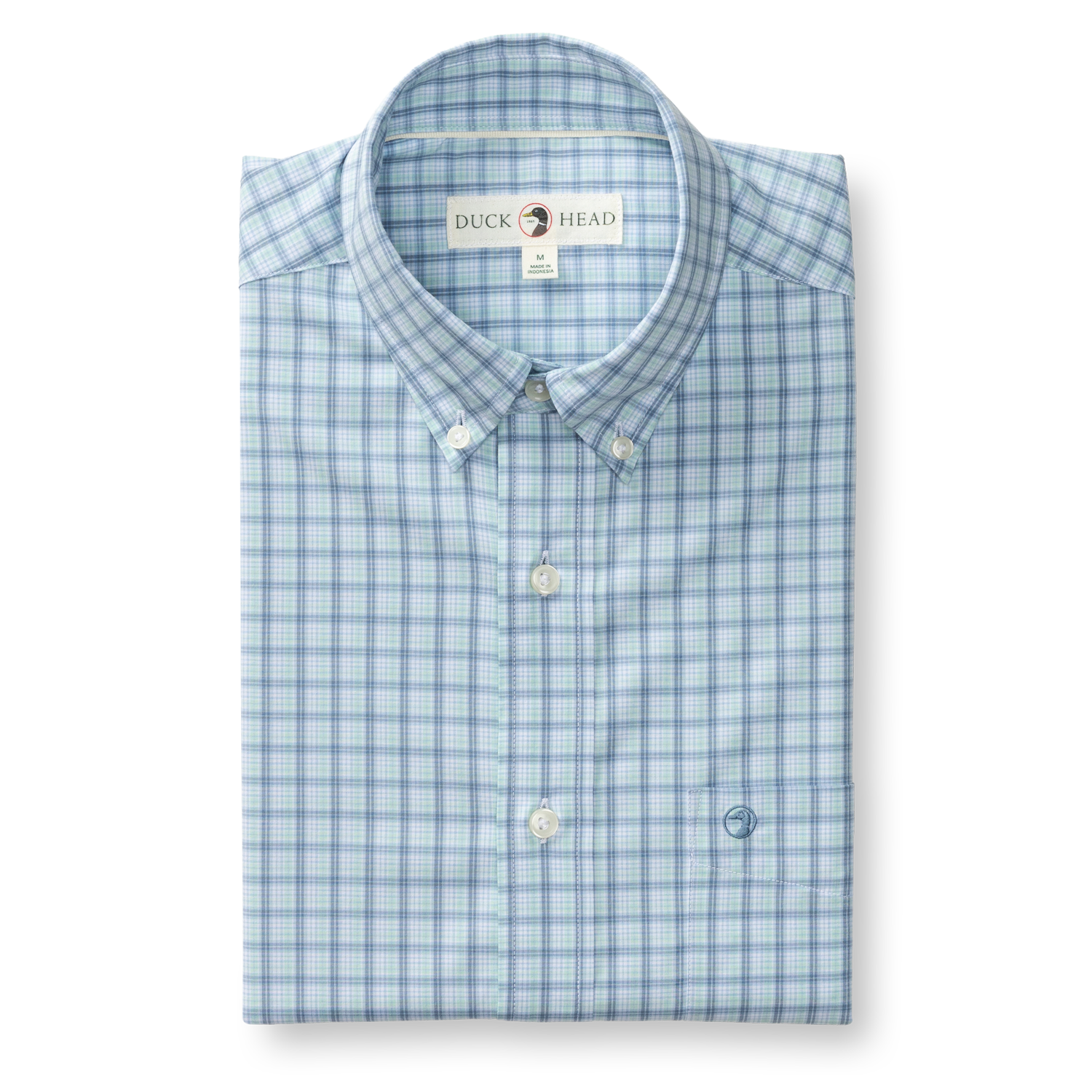 Performance Poplin Sport Shirt - Linwood Plaid - Seafoam Green