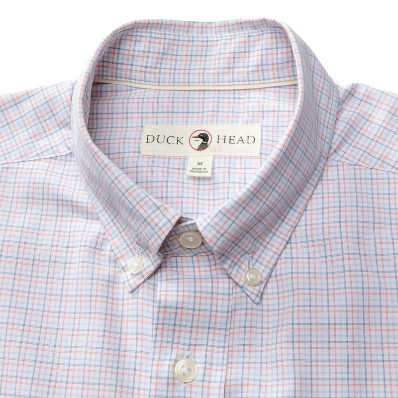Performance Poplin Sport Shirt - Joiner Plaid - Coral