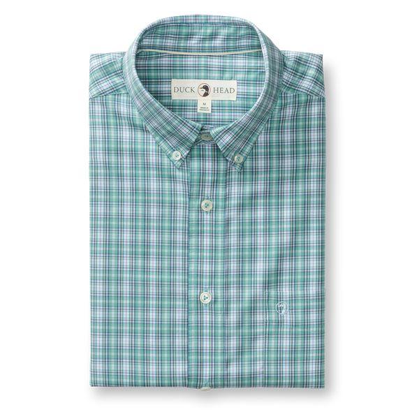Performance Poplin Sport Shirt - Forrest Plaid - Aspen Green