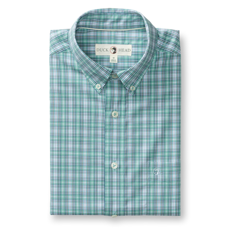 Performance Poplin Sport Shirt - Forrest Plaid - Aspen Green