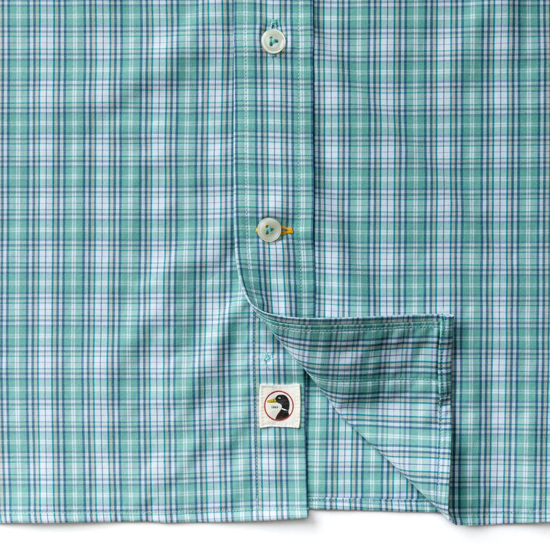Performance Poplin Sport Shirt - Forrest Plaid - Aspen Green