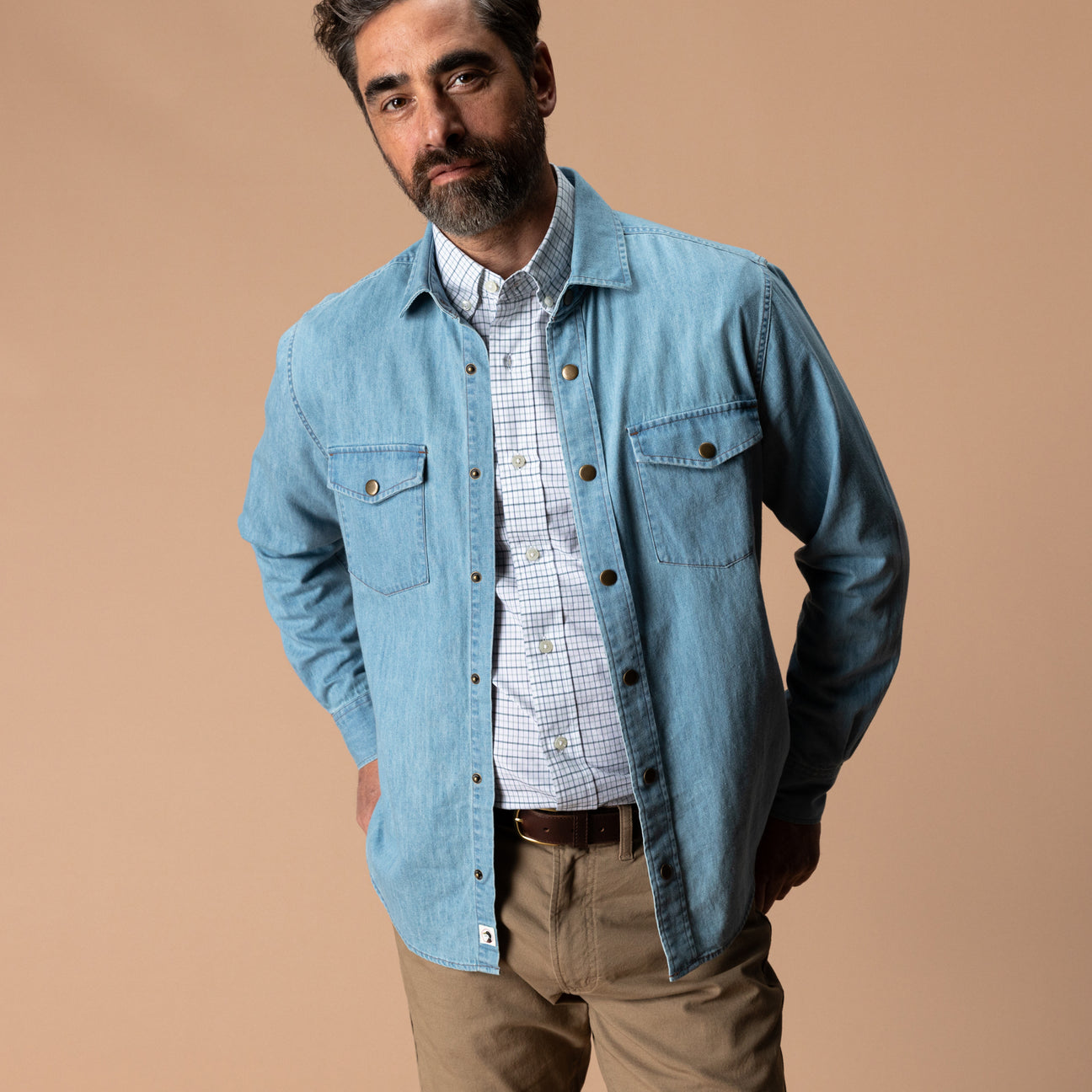 Denim Snap Shirt - Ware Solid - Light Wash