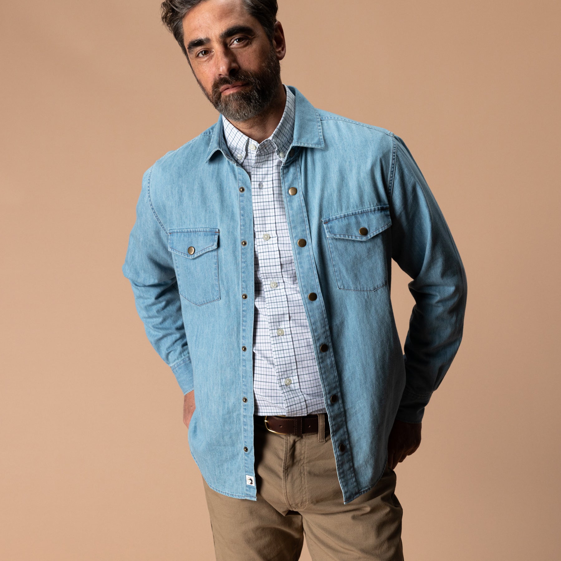Denim Snap Shirt - Ware Solid - Light Wash