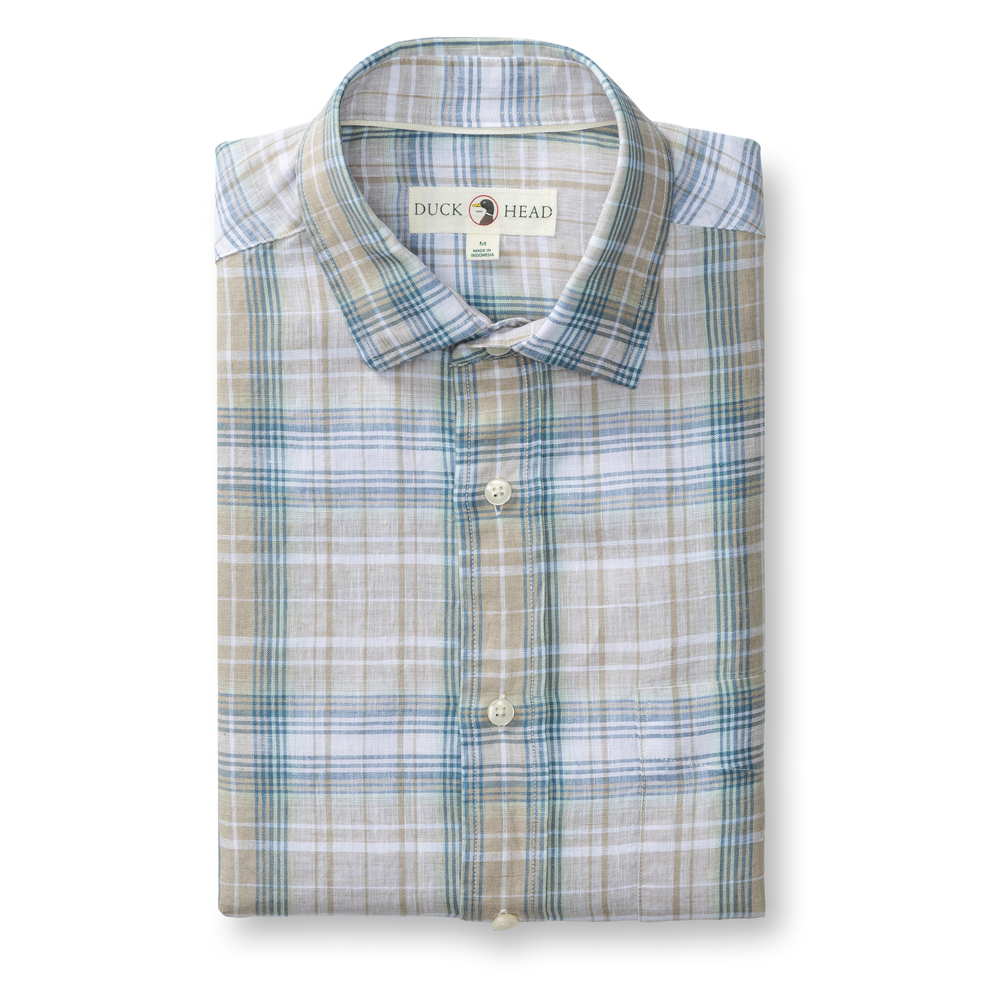 Linen Poplin Sport Shirt - Chaplin Plaid - Sandstone